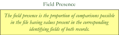 Probabilistic Record Linkage Principle of Field Presence